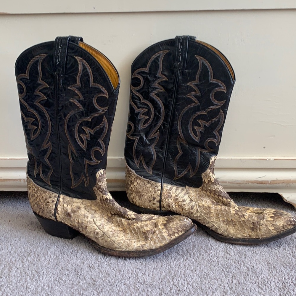 Tony Lama Cowboy Leather python boots
